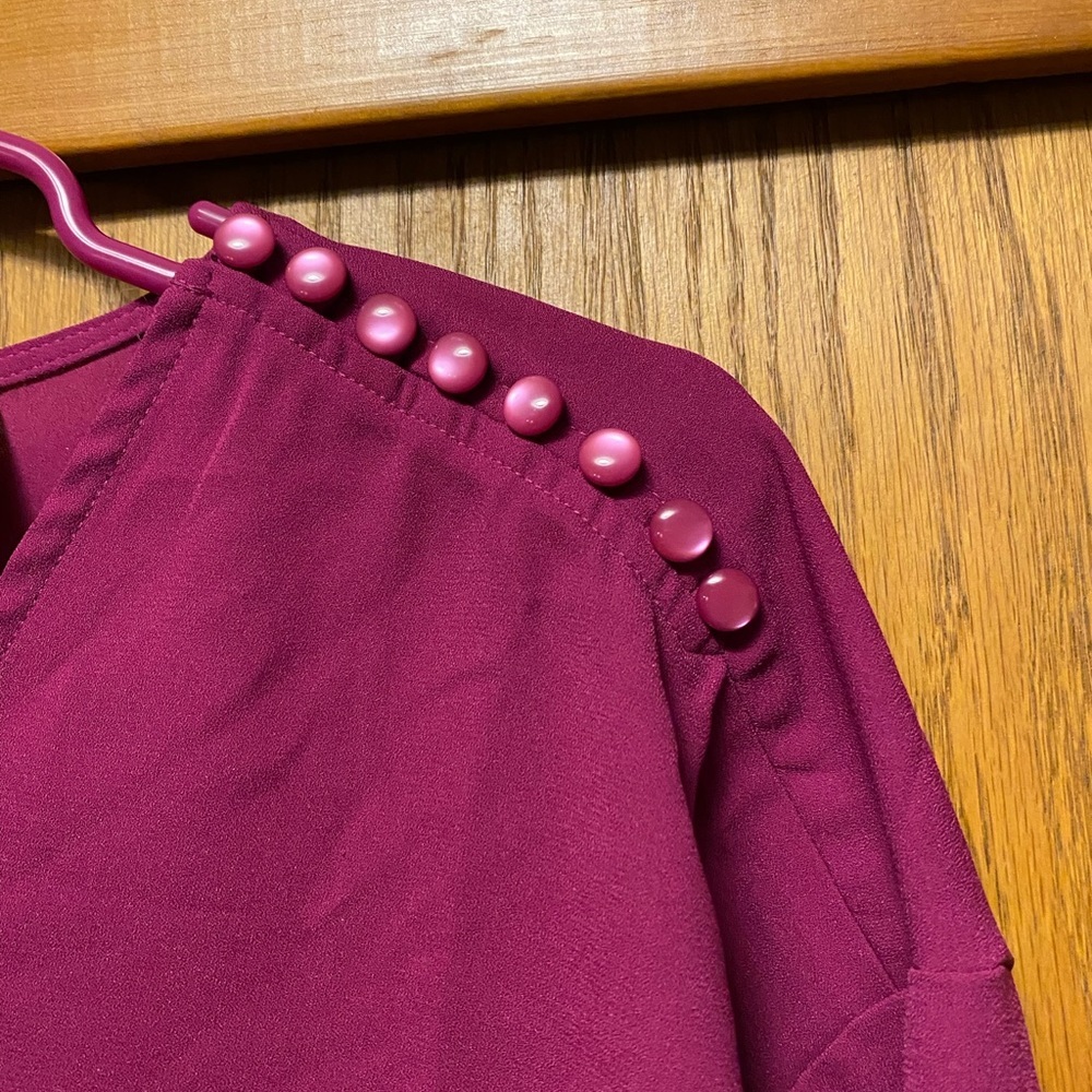 Lands End Magenta Blouse - Picture 3 of 7